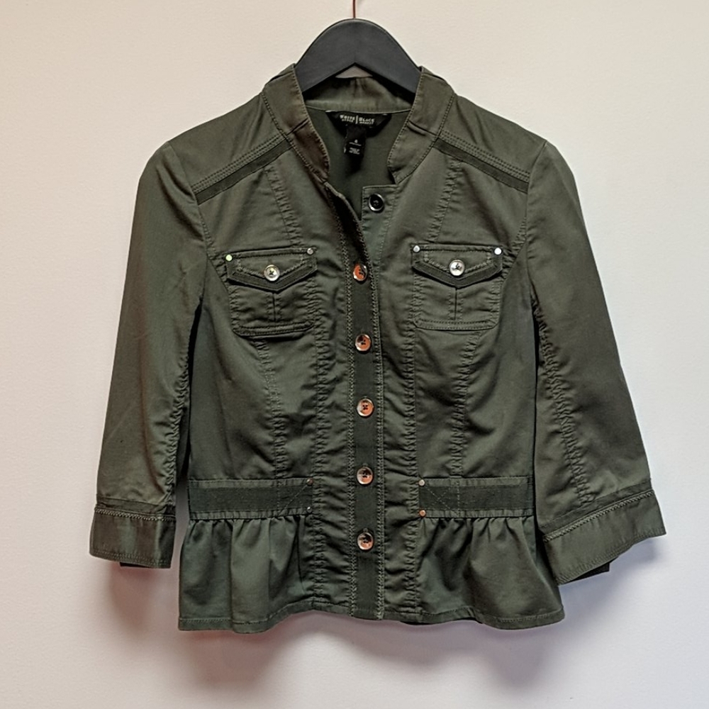 [WHBM] Olive green jacket sz 4